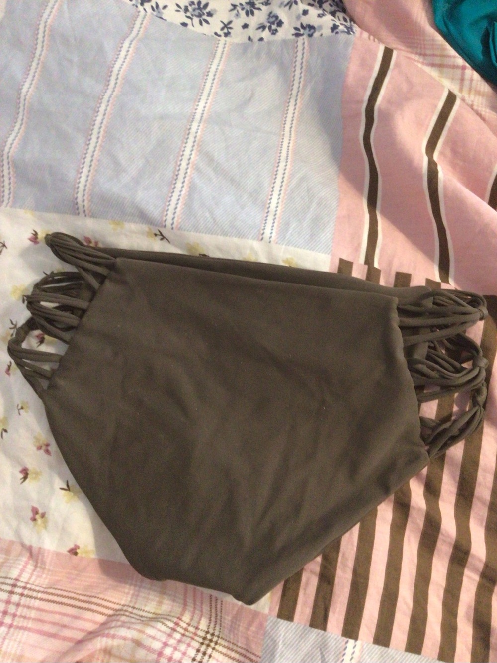 Mikoh Olive Green Strappy Side Bikini Bottom - Picture 3 of 4